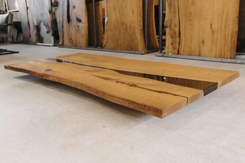Baumkanten Tischplatte Kastanie 230 x 110 cm - #custom.ansicht# 7