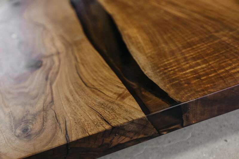 Amerikanische Baumkanten Tischplatte aus Nussbaum 210 x 105 x 5 cm - Ansicht 3