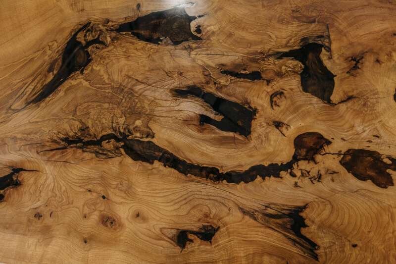 Gefüllte Giessharz Baumkanten Tischplatte aus Esche 220 x 110 x 5 cm - Ansicht 11