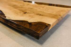 Massive Baumkanten Tischplatte aus Esche 210 x 105 x 4,5 cm - #custom.ansicht# 5