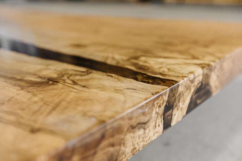 Baumkanten Esche Tischplatte 200 x 95 x 5 cm - Ansicht 6