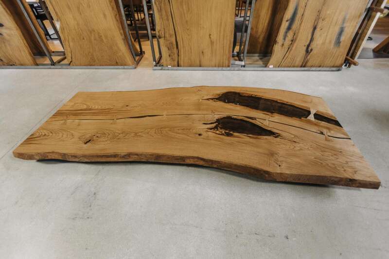 Baumkanten Tischplatte aus Esche 280 x 120 x 6 cm - Ansicht 2