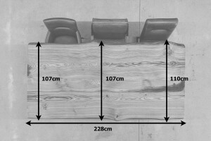 Baumkanten Tischplatte Kastanie 228 x 110 x 6 cm - #custom.ansicht# 9
