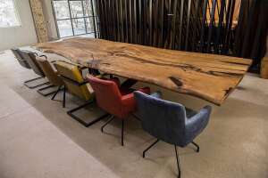 Eichen Tischplatte Baumscheibe massiv 450 x 146 x 6 cm - #custom.ansicht# 2