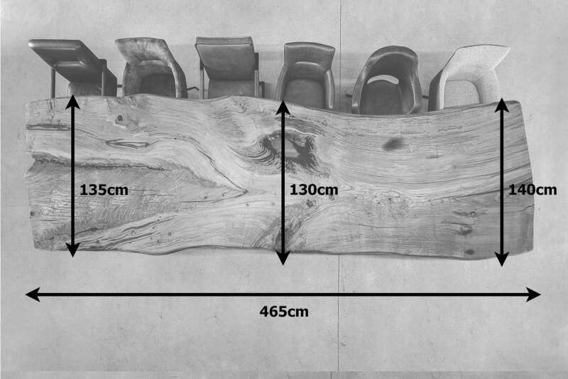 Baumscheibe Tischplatte Epoxy Eiche XXL 465 x 140 x 5 cm - Ansicht 7