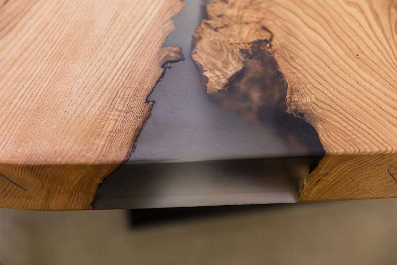 Baumscheibe Tischplatte aus Holz Kastanie 266 x 110 x 6,5 cm - Ansicht 3