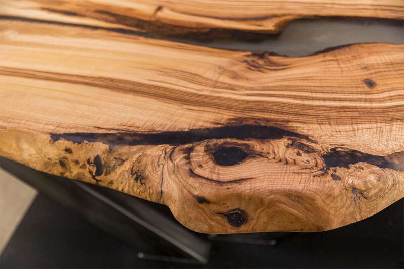 Baumscheibe Tischplatte aus Holz Kastanie 266 x 110 x 6,5 cm - Ansicht 8
