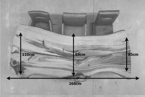 Baumscheibe Tischplatte aus Holz Kastanie 266 x 110 x 6,5 cm - #custom.ansicht# 9