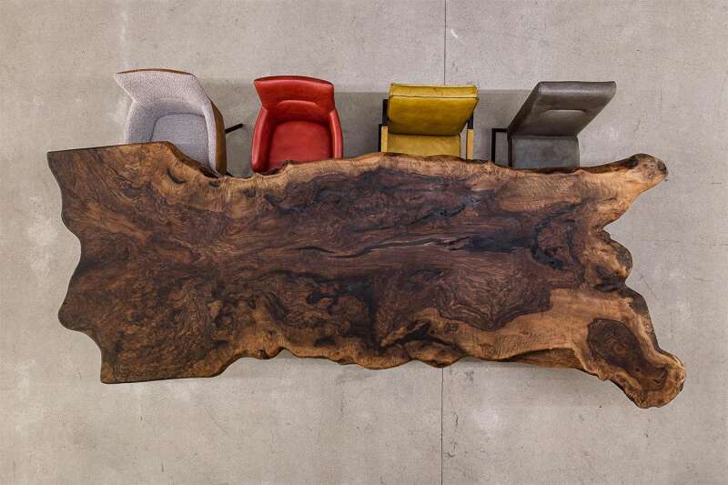 Seltene Baumstamm Tischplatte Nussbaum 350 x 145 x 5,5 cm - #custom.ansicht# 9