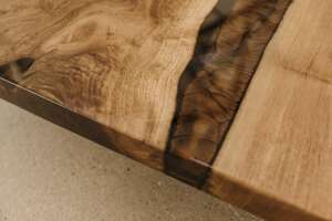 Baumkantenplatte f&uuml;r den Esstisch Nussbaum massiv Epoxy 240 x 110 x 5 cm - #custom.ansicht# 8