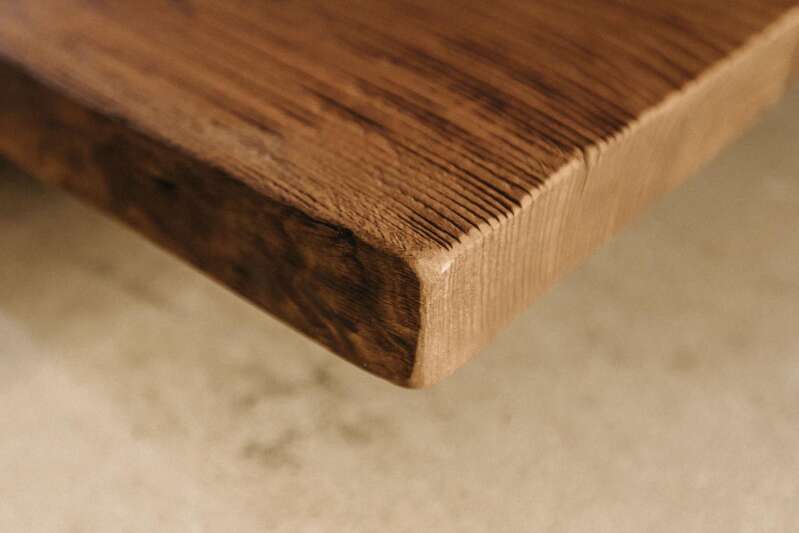 Baumkanten Tischplatte Kastanie gebürstet 220 x 105 x 6 cm - Ansicht 3