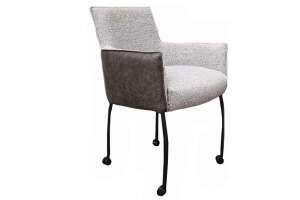 Stuhl mit Rollen Echtleder und Textil Sina - #custom.ansicht# 1
