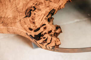 Massivholz Esche Couchtischplatte - Naturbelassene Baumkante 150 x 100 x 6 cm - #custom.ansicht# 9