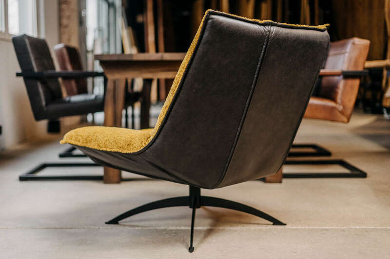 Chillout Sessel ohne Armlehne Leder und Stoff Ronny - #custom.ansicht# 8
