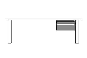 Horik Schreibtisch Alteiche mit Schubkasten-Element und Stahlkufen